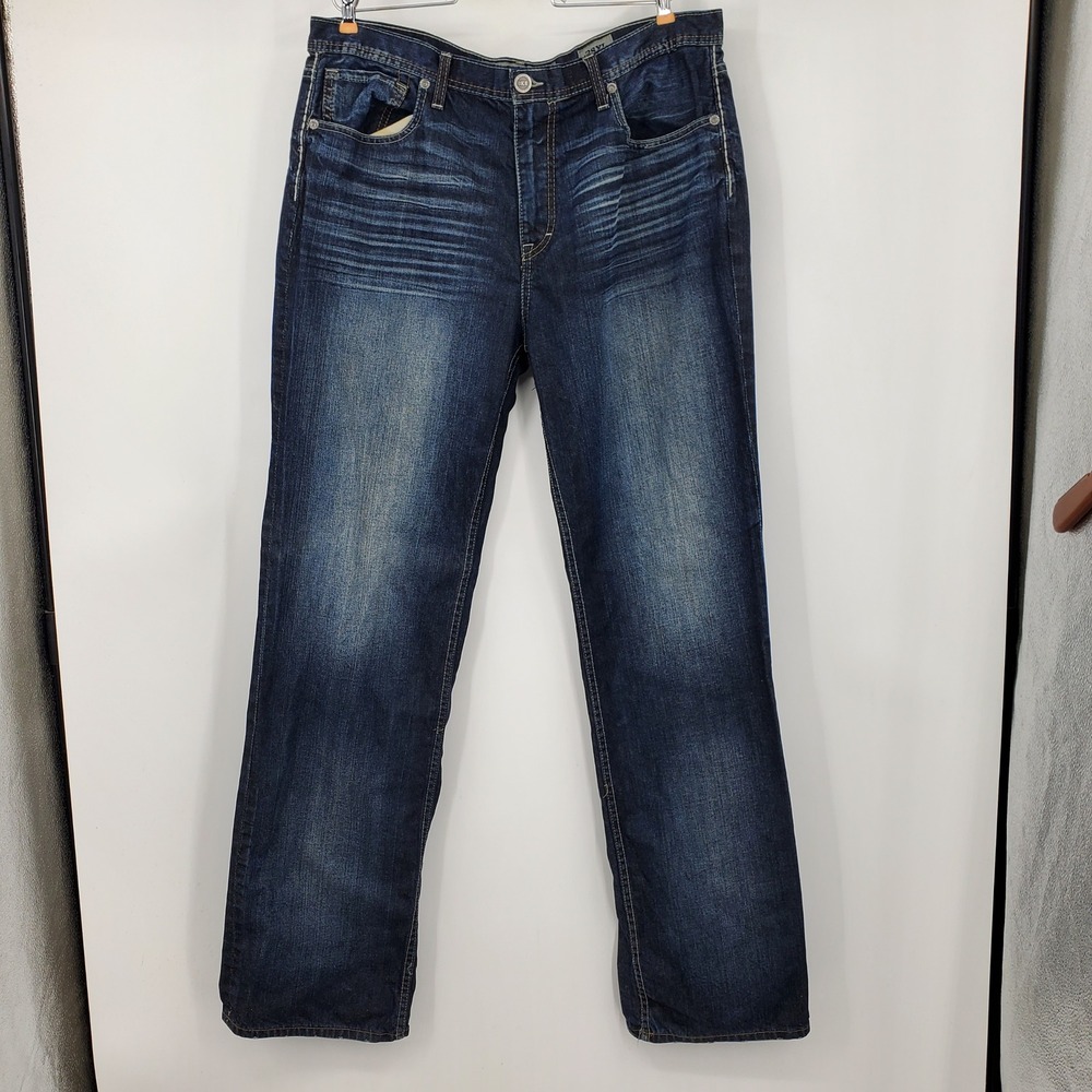 BKE Seth Straight Leg Jeans Mens 38XL Dark Wash Blue Denim Everyday Western Work